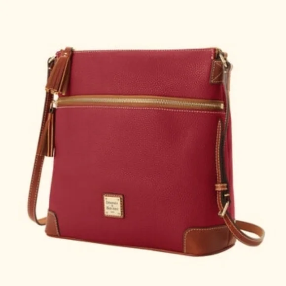 ❤️HP❤️D&B LARGE Wine Pebble Grain Tassle Crossbody Bag NWT